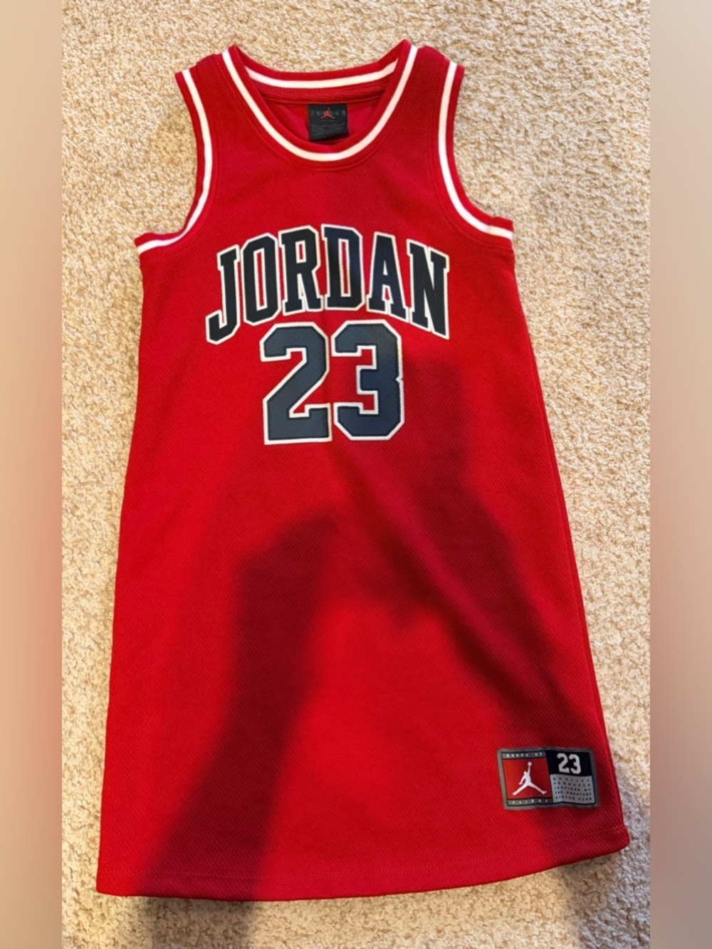 Jordan Red and Black 23 Mesh Basketball Tank for Kids